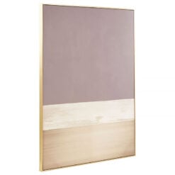 Gold And Grey Foil Abstract Wall Art Poster With Gold Wood Frame 143cm