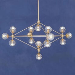 Gold Metal And Brown Tint Glass 15 Light Ceiling Pendant Chandelier 148cm