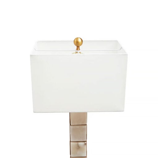 Grey Marble And Gold Metal Table Desk Lamp 82cm With White Fabric Shade