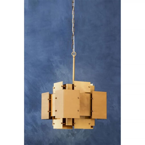 Industrial Clustered Brass Gold Metal 4 Light Ceiling Pendant Chandelier 45m