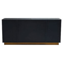 Lee Art Deco Recycled Solid Wood And Gold Brass 4 Door Large Sideboard