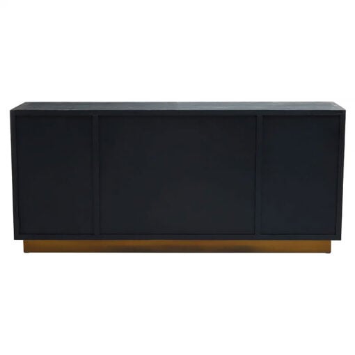 Lee Art Deco Recycled Solid Wood And Gold Brass 4 Door Large Sideboard