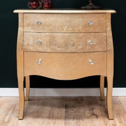 Louis French Country Gold Leaf Wood 3 Drawer Chest of Drawers