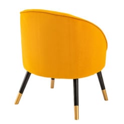 Mustard Yellow Curved Armchair Accent Chair With Gold And Black Legs