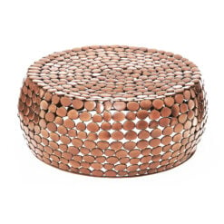 Pebble Industrial Round Brass Gold Metal Coffee Table