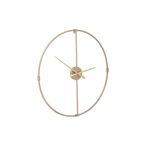 Round Large Industrial Gold Metal Skeleton Wall Clock 60cm