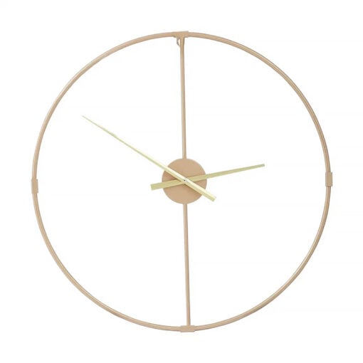 Round Large Industrial Gold Metal Skeleton Wall Clock 60cm