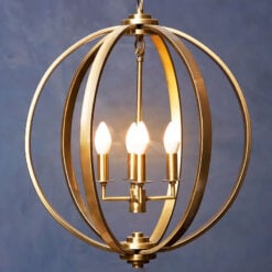 Antique Brass Gold Metal 4 Light Ceiling Pendant Light Chandelier 52cm