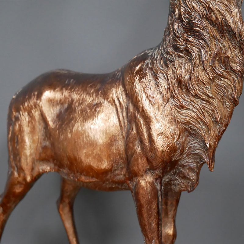 Antique Gold Bronze Resin Stag Animal Figure Home Decor Accessory 55cm