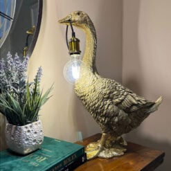 Antique Gold Resin Duck Goose Bird Large Quirky Animal Table Lamp Floor Lamp 60cm