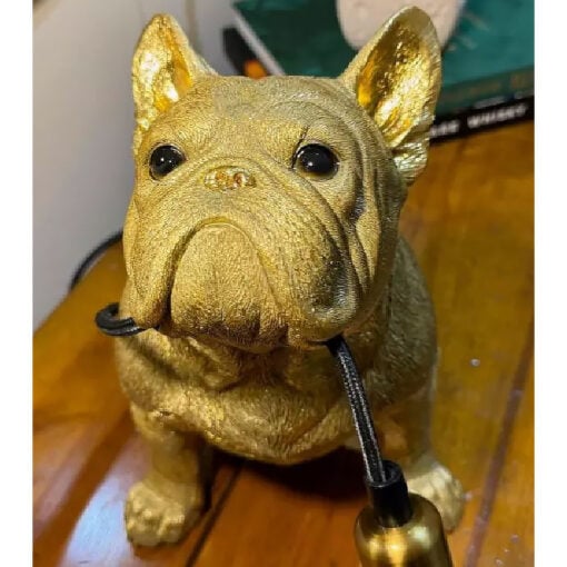 Antique Gold Resin French Bulldog Quirky Animal Table Lamp 35cm