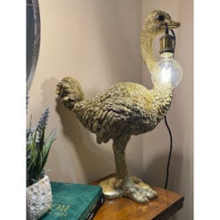 Antique Gold Resin Ostrich Bird Large Quirky Animal Table Lamp Floor Lamp 66cm