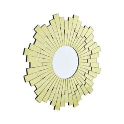 Art Deco Gold Glass Large Sunburst Wall Mirror 80cm