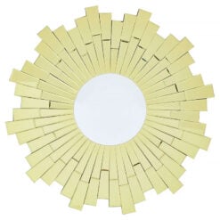 Art Deco Gold Glass Large Sunburst Wall Mirror 80cm