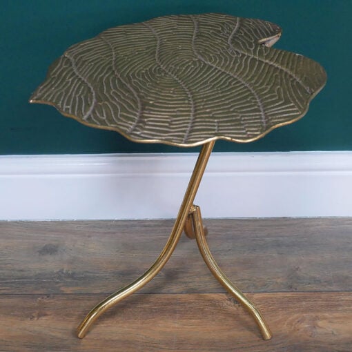 Boho Abstract Gold Metal Leaf Side End Display Table 39cm