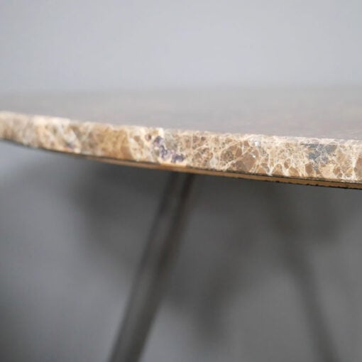 Gold And Black Metal Side Table End Table With Marble Top 46cm