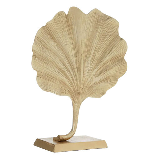 Gold Metal Ginkgo Leaf Sculpture Home Decoration Accessory 28cm