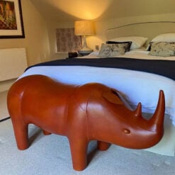 Handmade Leather Huge Rhino Character Animal Stool Footstool 144cm