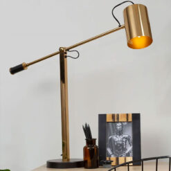 Industrial Black And Gold Metal Large Table Lamp Desk Lamp 71cm