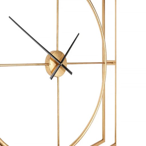 Industrial Large Skeleton Square Gold Metal Wall Clock 103cm