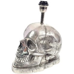 Industrial Silver Aluminium Metal Skull Head Table Lamp 49cm