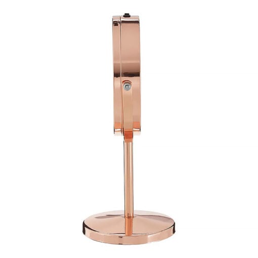 Rose Gold Metal LED Vanity Table Mirror With Magnification