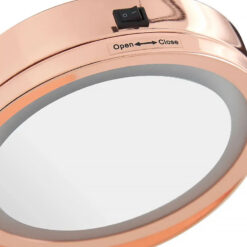 Rose Gold Metal LED Vanity Table Mirror With Magnification