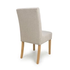 Set Of 2 Avery Natural Flax Waffle Effect Dining Chairs With Natural Wood Legs