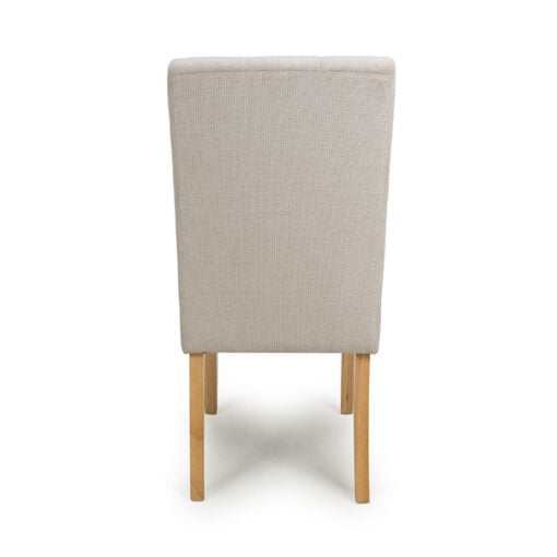 Set Of 2 Avery Natural Flax Waffle Effect Dining Chairs With Natural Wood Legs