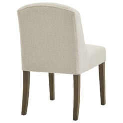 Set Of 2 Cream Boucle Fabric Wingback Dining Chairs With Natural Wood Legs