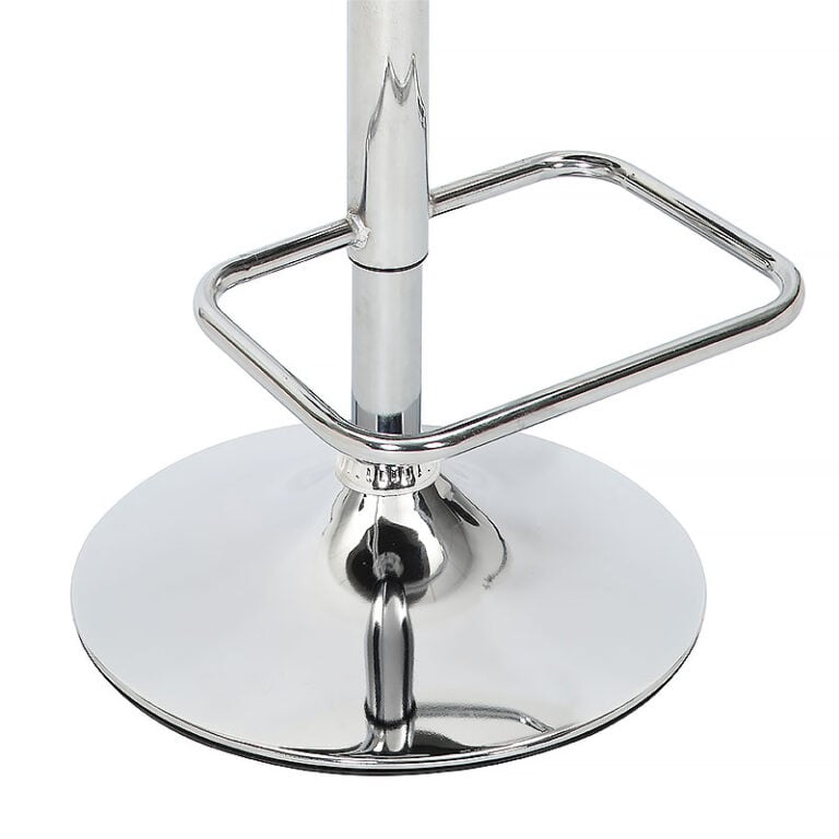 Set Of 2 Kala Light Grey Faux Leather Tub Bar Stools With Silver Chrome ...
