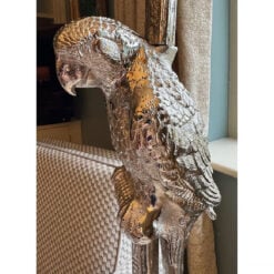 Silver Aluminium Metal Parrot Bird Quirky Animal Table Lamp 59cm