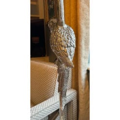 Silver Aluminium Metal Parrot Bird Quirky Animal Table Lamp 59cm