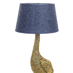 Antique Gold Resin Goose Duck Bird Animal Table Lamp 65cm With Grey Shade