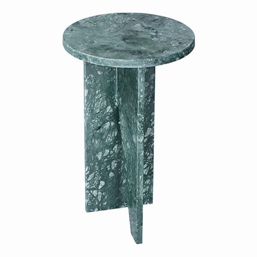 Art Deco Boho Green Solid Marble Side Table End Table 51cm