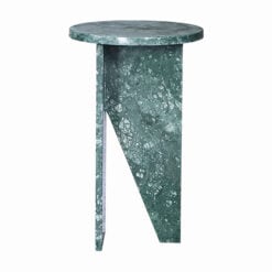 Art Deco Boho Green Solid Marble Side Table End Table 51cm