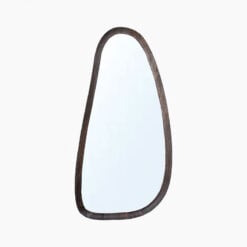 Boho Large Asymmetrical Grey Mango Wood Wall Mirror 120cm