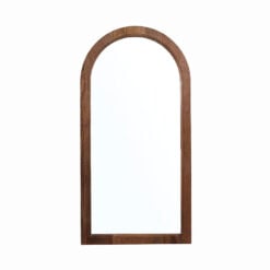 Boho Rustic Country Arched Brown Solid Mango Wood Wall Mirror 140cm