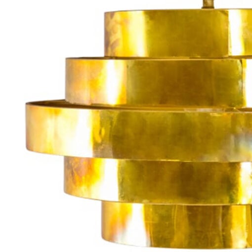 Industrial Antique Gold Metal Halo Tiered 1 Light Ceiling Pendant 43cm