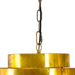 Industrial Antique Gold Metal Halo Tiered 1 Light Ceiling Pendant 43cm