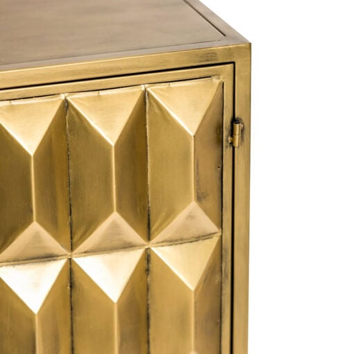 Industrial Gold Metal 3 Door Large Sideboard Cabinet 160cm