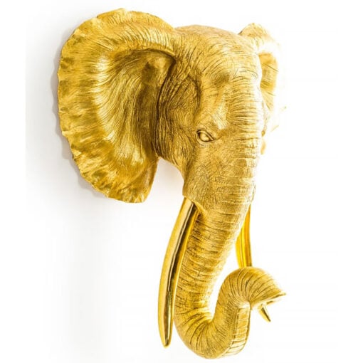 Large Gold Resin Elephant Head Animal Wall Art Decoration 73cm