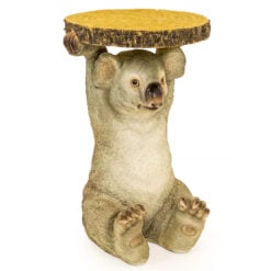 Resin Koala Bear Holding A Trunk Slice Animal Side Table 52cm