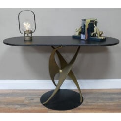 Antique Gold And Black Metal Modern Abstract Console Table 120cm