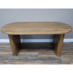 Boho 6 Seater Solid Mango Wood Oval Dining Table With Gold Details 185cm