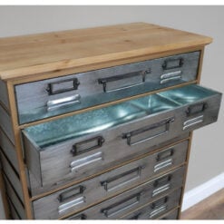 Industrial Antique Gold And Silver Metal Apothecary Multi Drawer Cabinet 121cm