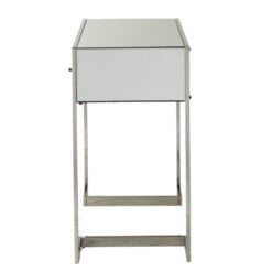 Mirrored Glass 2 Drawer Console Table With Silver Chrome Metal Legs