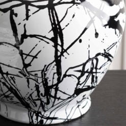 Black And White Abstract Splash Ceramic Ginger Jar With Lid 31cm