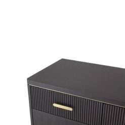 Dark Brown Espresso Wood And Gold Metal 4 Door 4 Drawer Large Sideboard 180cm