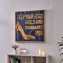 High Standards High Heels Framed Gold Wall Art Poster 90cm